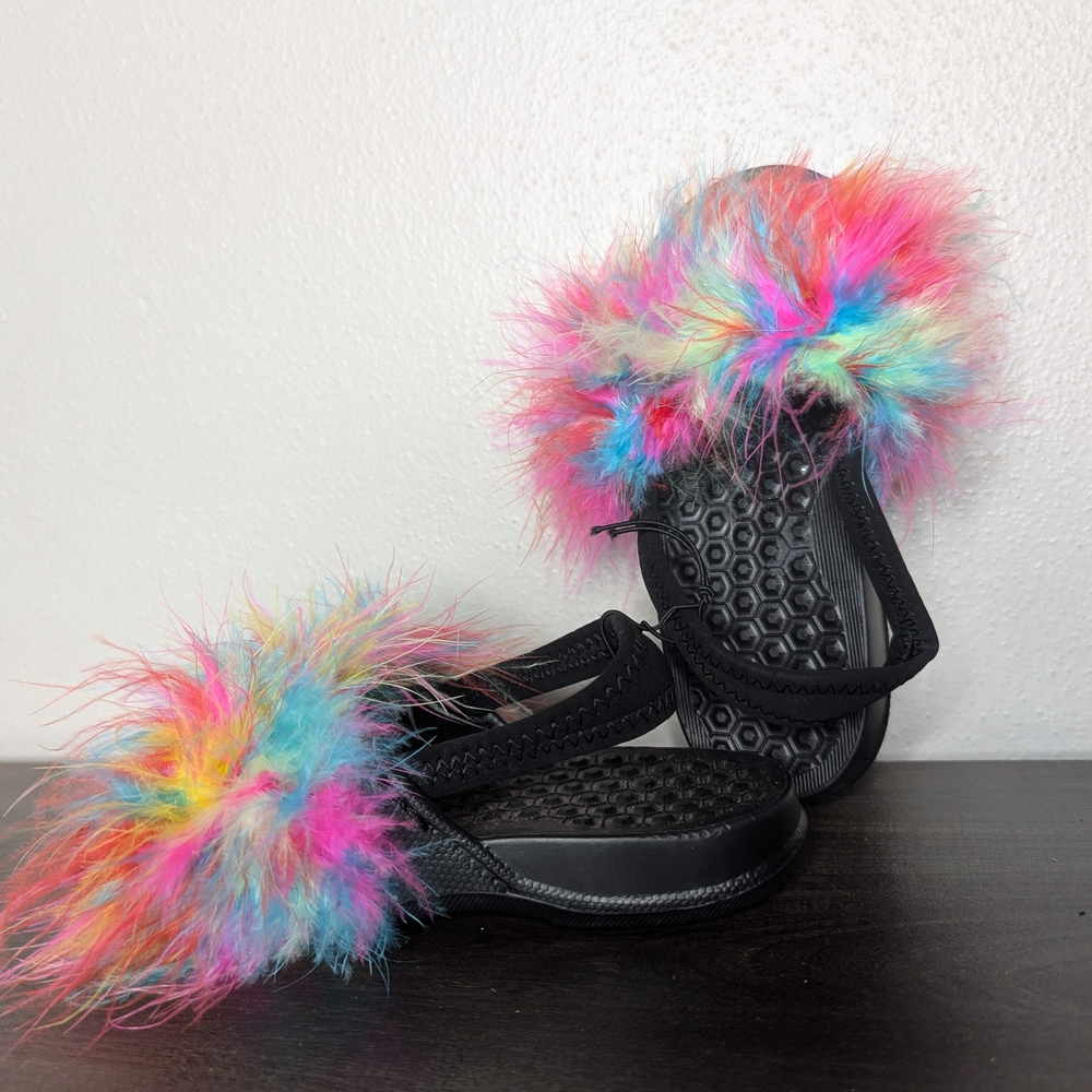 Colorful Furry Sandals